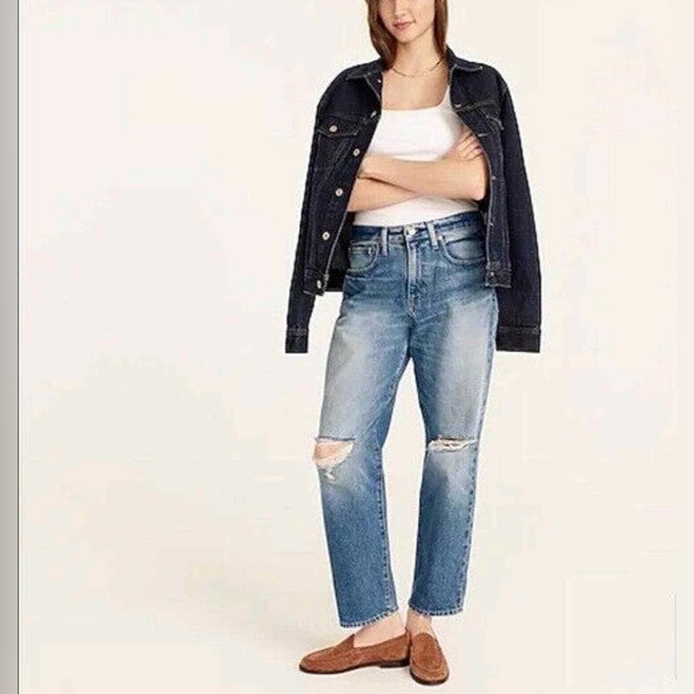 J Crew Slouchy Boyfriend Jean in Southern Sky Wash Blue Size 30